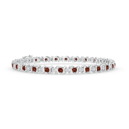 Tennis White Gold Garnet Bracelets