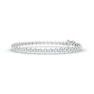 1.3mm GVS2 S Curl Block Harmony Diamond Tennis Bracelet in 10K White Gold