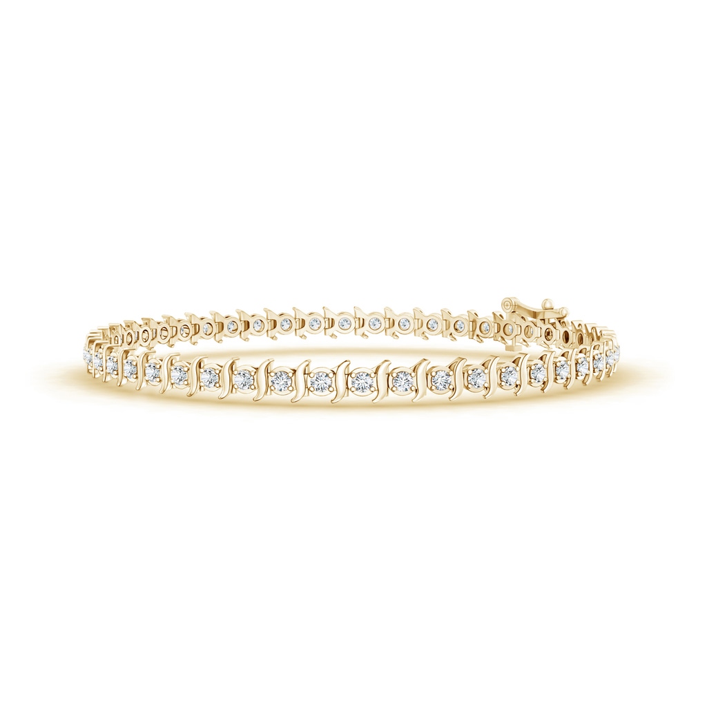 1.3mm GVS2 S Curl Block Harmony Diamond Tennis Bracelet in Yellow Gold