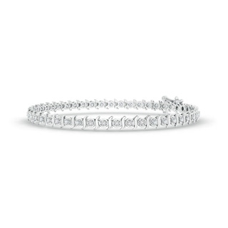 1.3mm HSI2 S Curl Block Harmony Diamond Tennis Bracelet in 10K White Gold