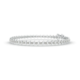 1.3mm KI3 S Curl Block Harmony Diamond Tennis Bracelet in 10K White Gold