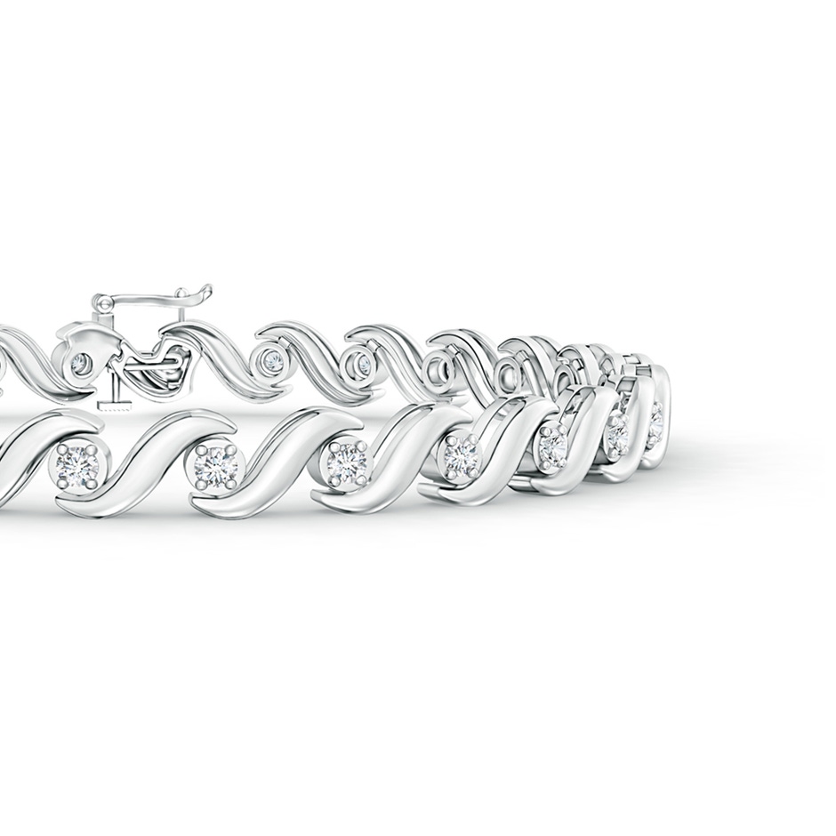 1.3mm GVS2 S Swirl Link Illusion Diamond Tennis Bracelet in 9K White Gold product image