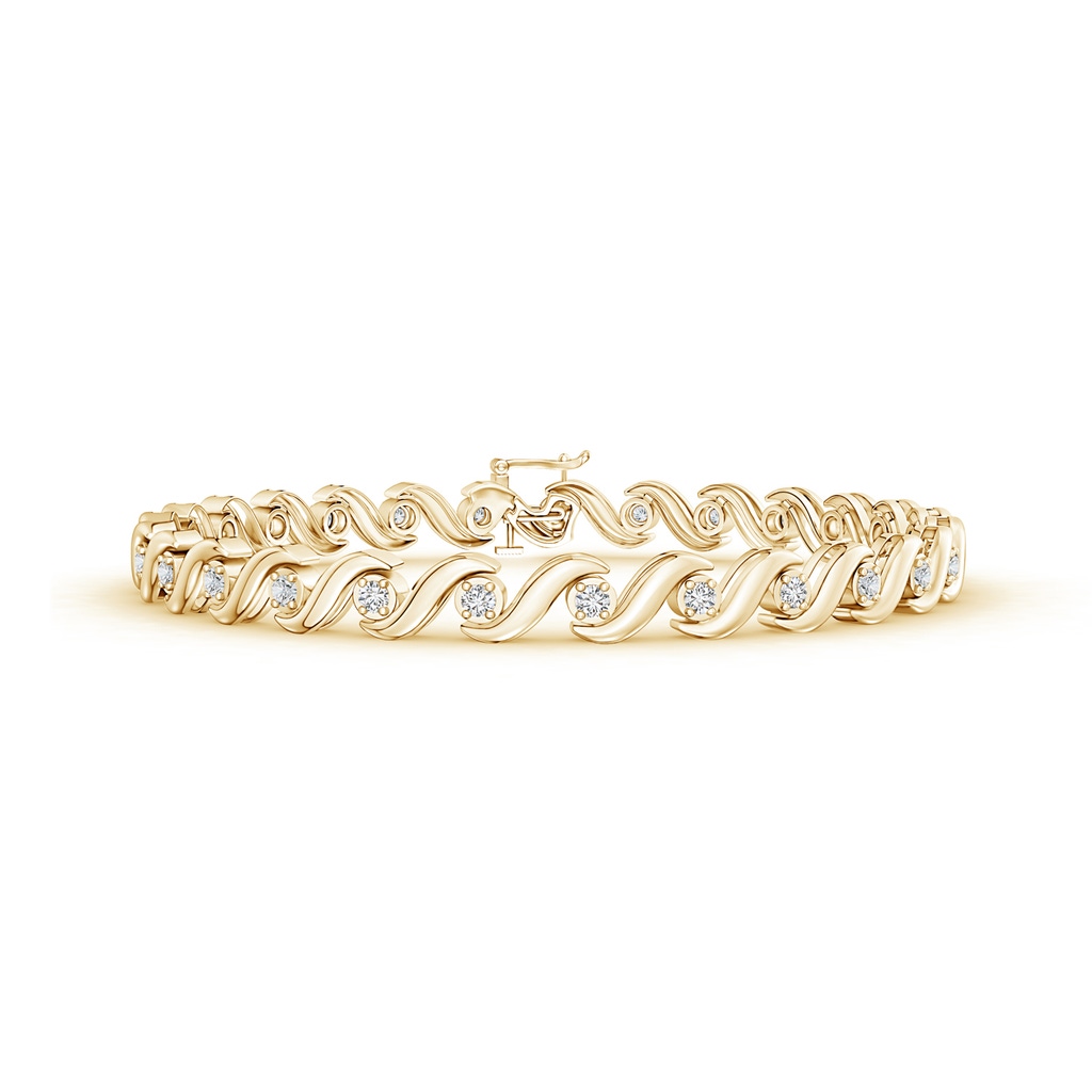 1.3mm HSI2 S Swirl Link Illusion Diamond Tennis Bracelet in Yellow Gold