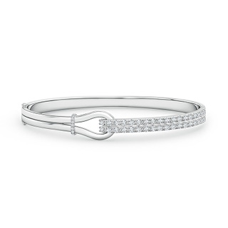 2mm GVS2 Diamond Encrusted Interlocking Love Knot Bracelet in 9K White Gold