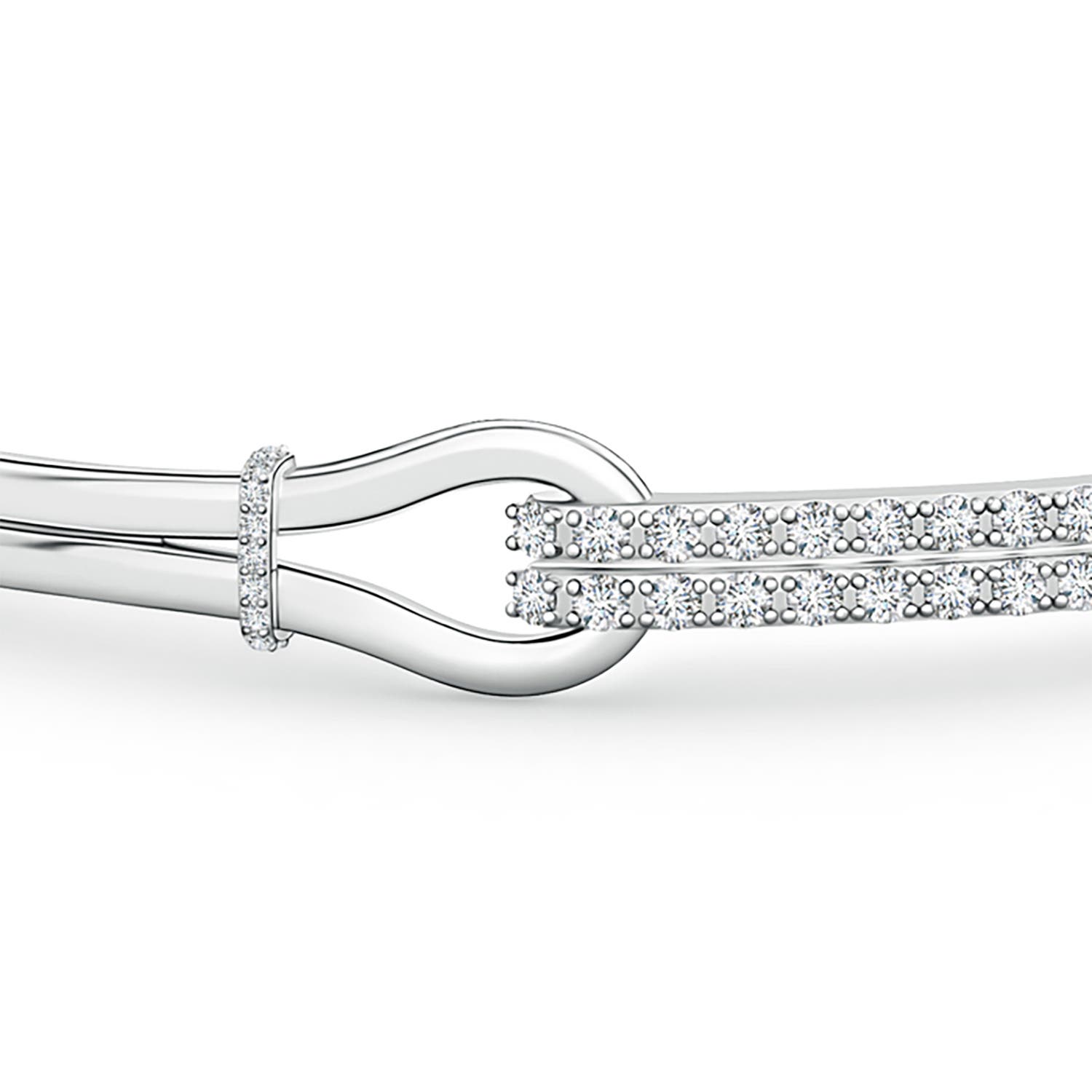 2mm GVS2 Diamond Encrusted Interlocking Love Knot Bracelet in White Gold