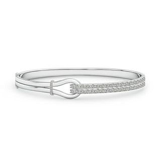 2mm KI3 Diamond Encrusted Interlocking Love Knot Bracelet in White Gold