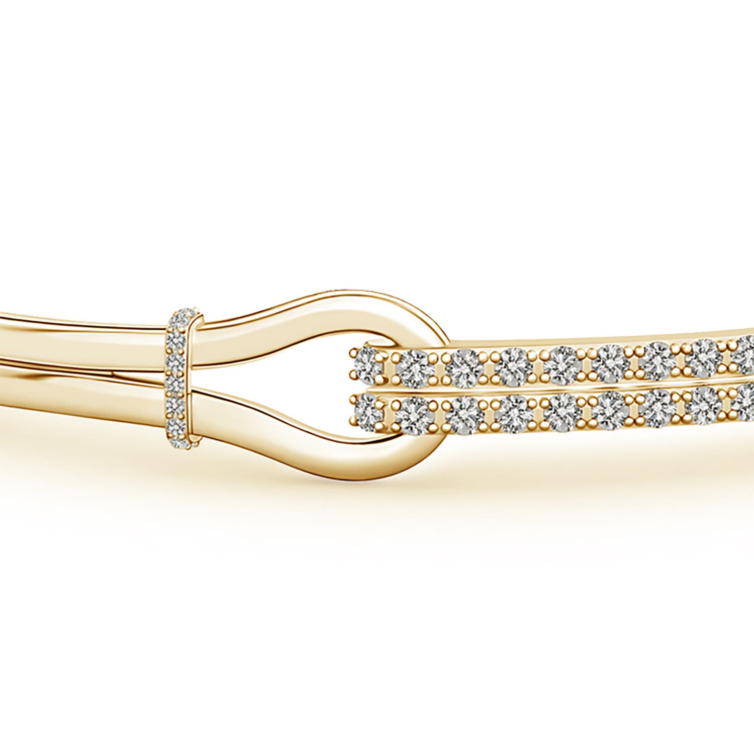 2mm KI3 Diamond Encrusted Interlocking Love Knot Bracelet in Yellow Gold