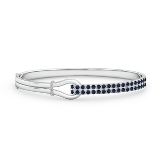 2mm A Sapphire Encrusted Interlocking Love Knot Bracelet in White Gold