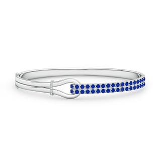 2mm AAAA Sapphire Encrusted Interlocking Love Knot Bracelet in White Gold