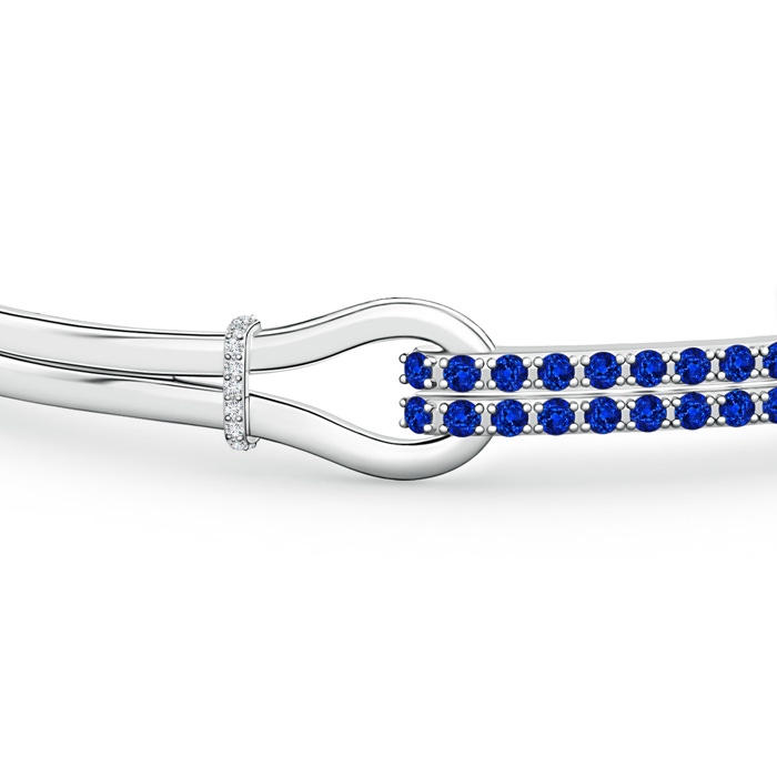 2mm AAAA Sapphire Encrusted Interlocking Love Knot Bracelet in White Gold Product Image
