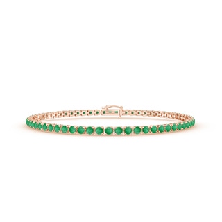 2.2mm A Emerald Eternity Tennis Bracelet in 9K Rose Gold