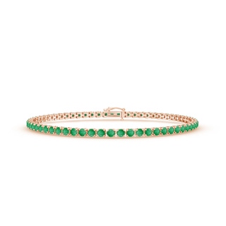 2.2mm A Emerald Eternity Tennis Bracelet in Rose Gold