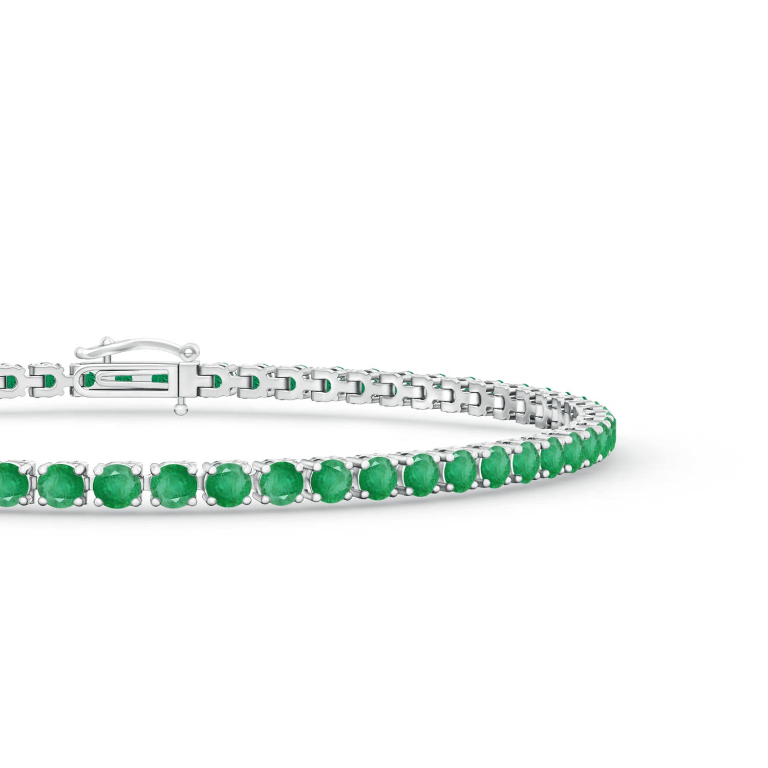 A - Emerald / 3.48 CT / 14 KT White Gold