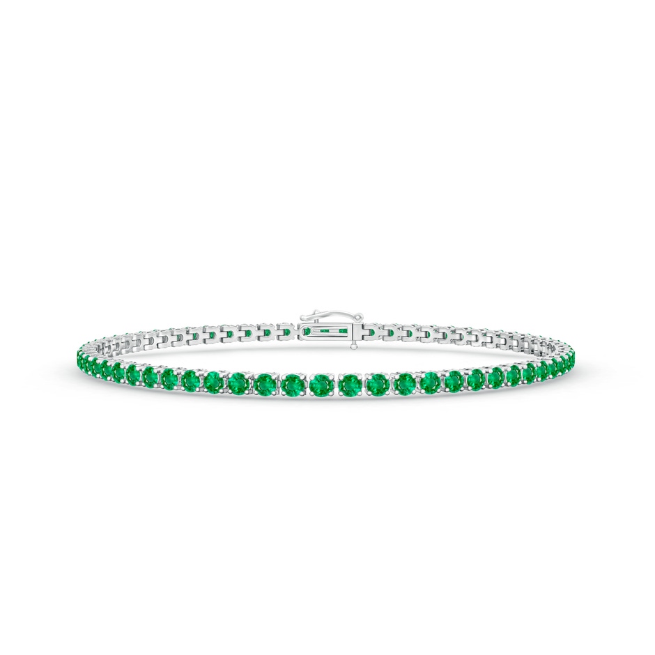 2.2mm AAA Emerald Eternity Tennis Bracelet in White Gold 