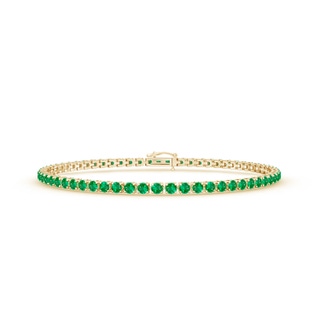 2.2mm AAA Emerald Eternity Tennis Bracelet in Yellow Gold