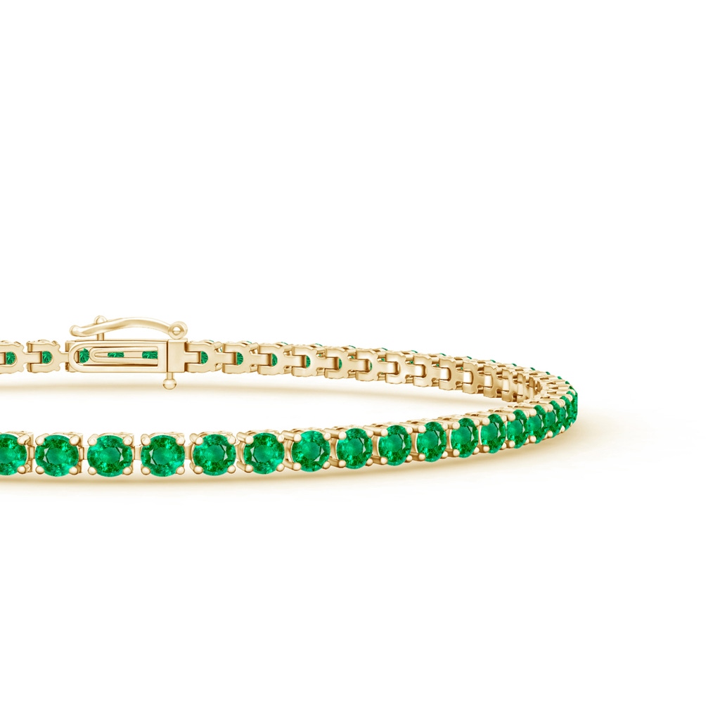 2.2mm AAA Emerald Eternity Tennis Bracelet in Yellow Gold - side 199