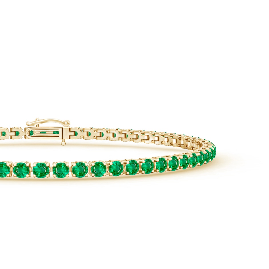 2.2mm AAA Emerald Eternity Tennis Bracelet in Yellow Gold side 199