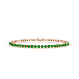 2.2mm AAAA Emerald Eternity Tennis Bracelet in Rose Gold