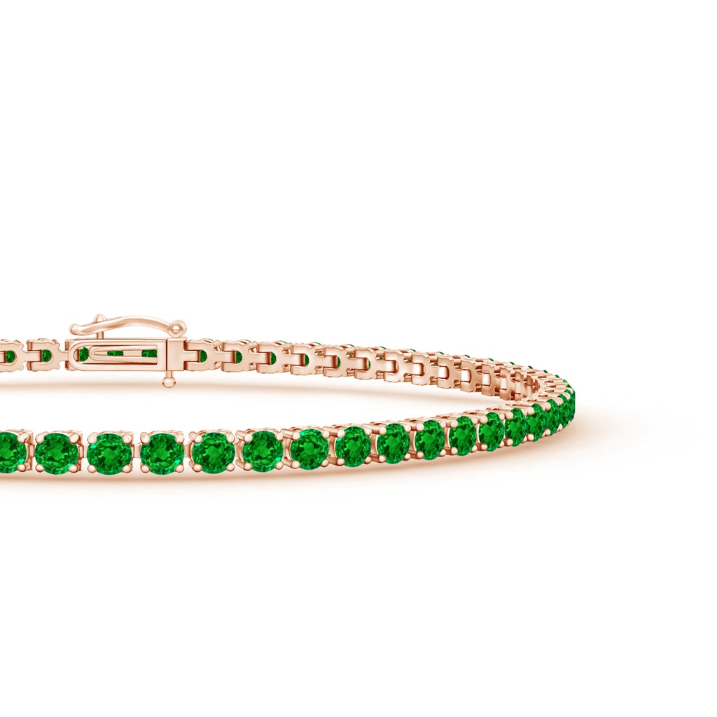 2.2mm AAAA Emerald Eternity Tennis Bracelet in Rose Gold - side 199
