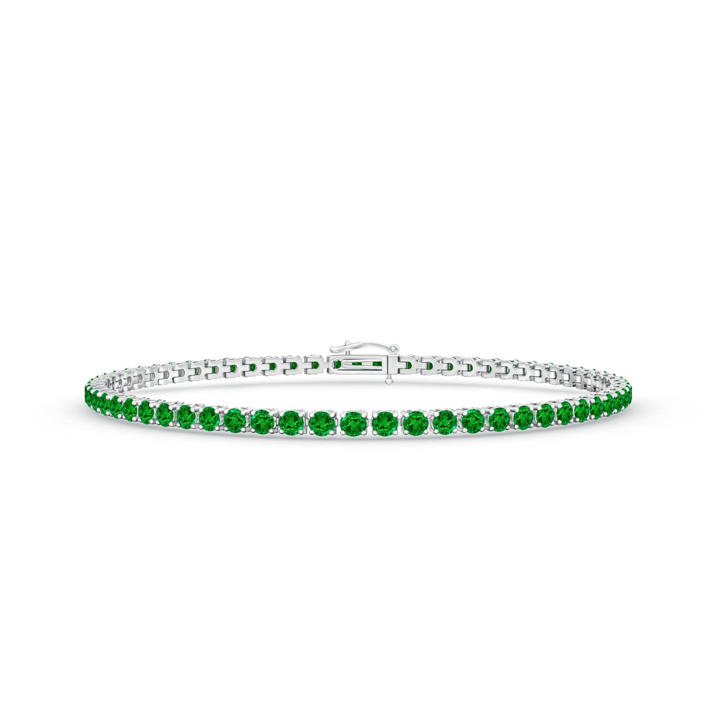 2.2mm AAAA Emerald Eternity Tennis Bracelet in White Gold