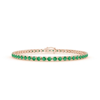 2.9mm A Emerald Eternity Tennis Bracelet in Rose Gold