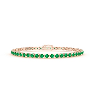 2.9mm AAA Emerald Eternity Tennis Bracelet in Rose Gold