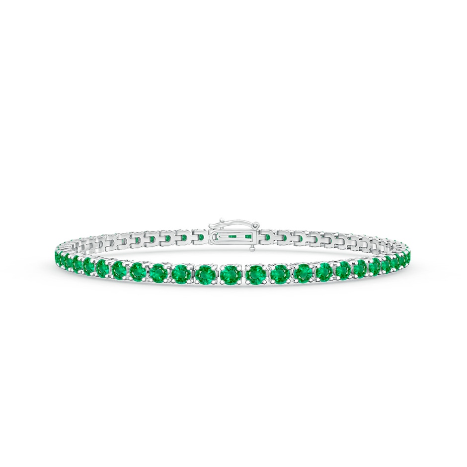 2.9mm AAA Emerald Eternity Tennis Bracelet in White Gold 