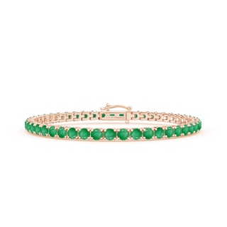 3.5mm A Emerald Eternity Tennis Bracelet in 9K Rose Gold