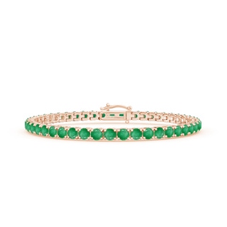 3.5mm A Emerald Eternity Tennis Bracelet in Rose Gold