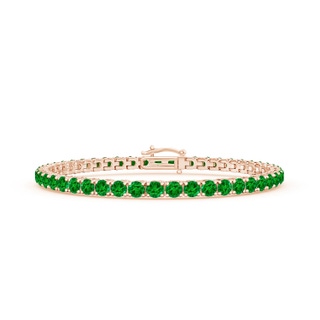 3.5mm AAAA Emerald Eternity Tennis Bracelet in 10K Rose Gold