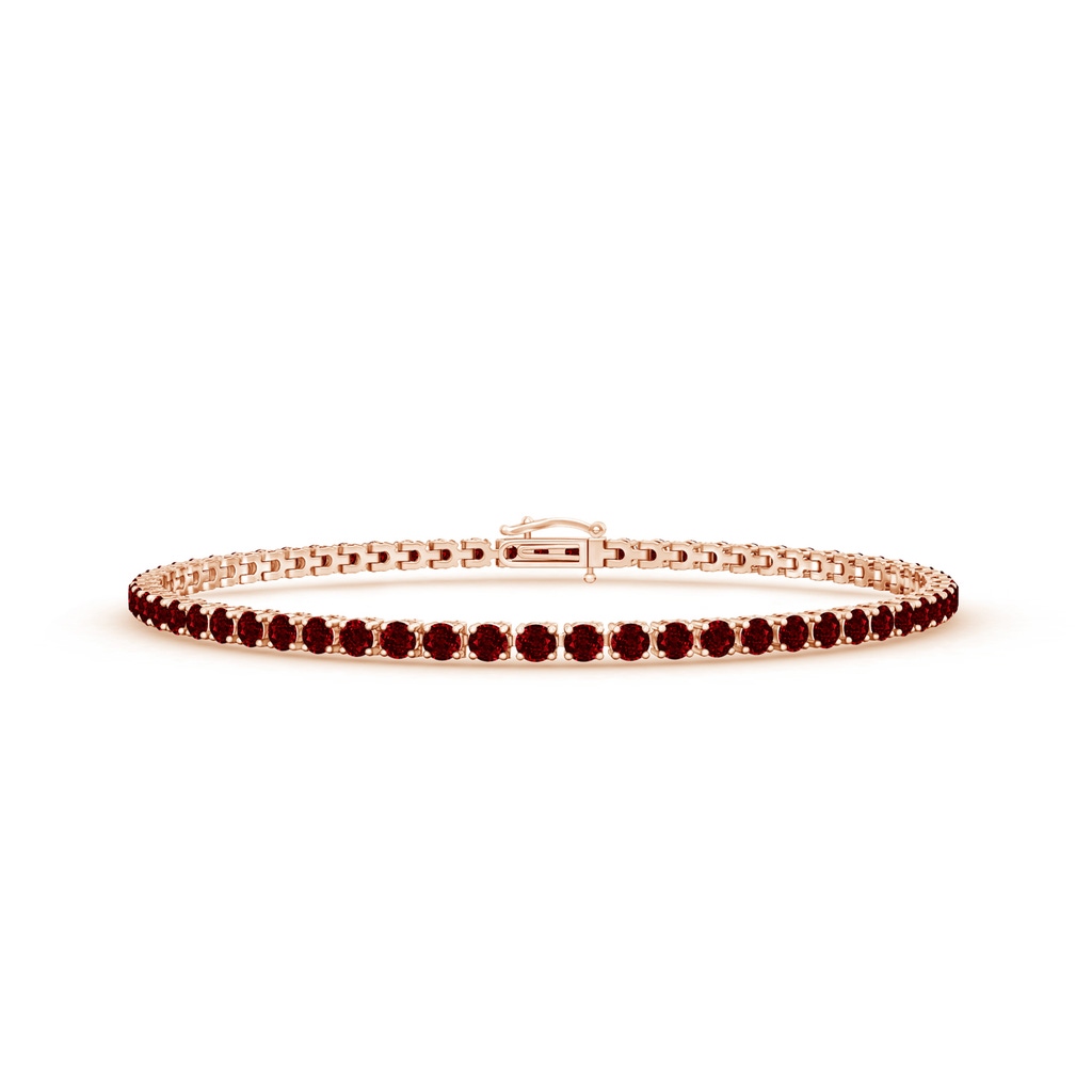 2.2mm AAAA Ruby Eternity Tennis Bracelet in Rose Gold