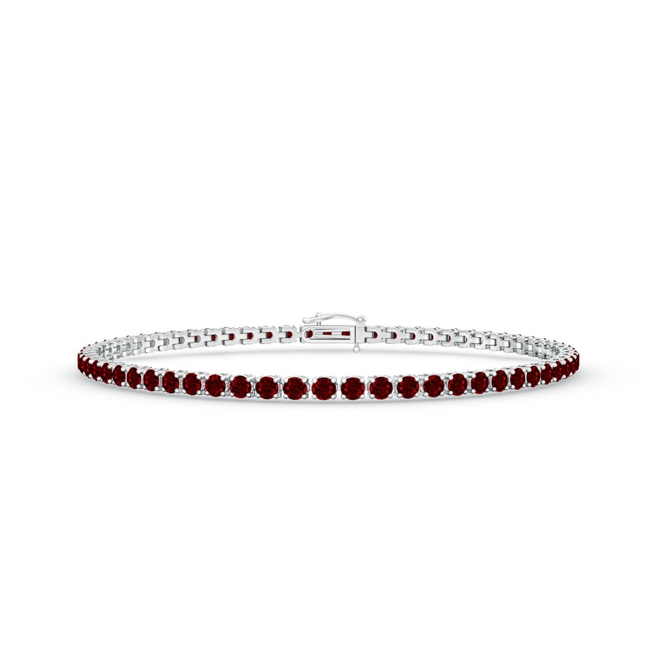 2.2mm AAAA Ruby Eternity Tennis Bracelet in White Gold 