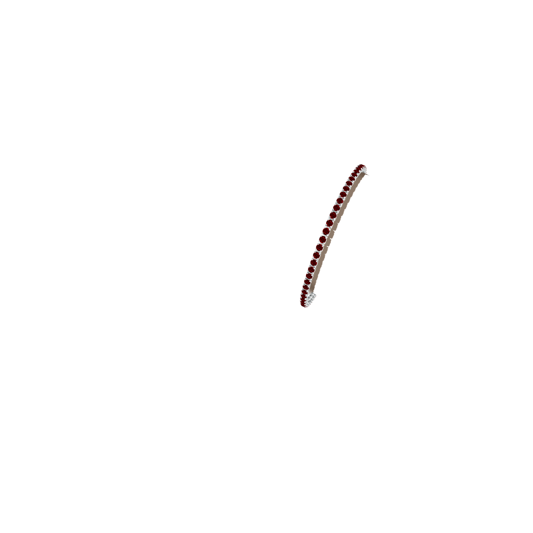 2.2mm AAAA Ruby Eternity Tennis Bracelet in White Gold - body_arm