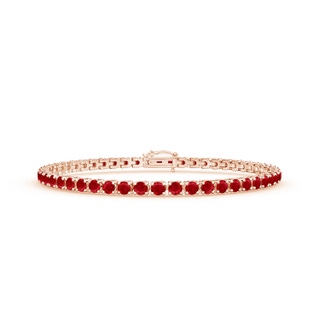 2.9mm AAA Ruby Eternity Tennis Bracelet in 9K Rose Gold