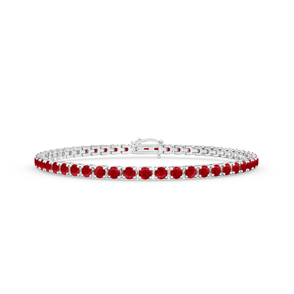 2.9mm AAA Ruby Eternity Tennis Bracelet in 9K White Gold 