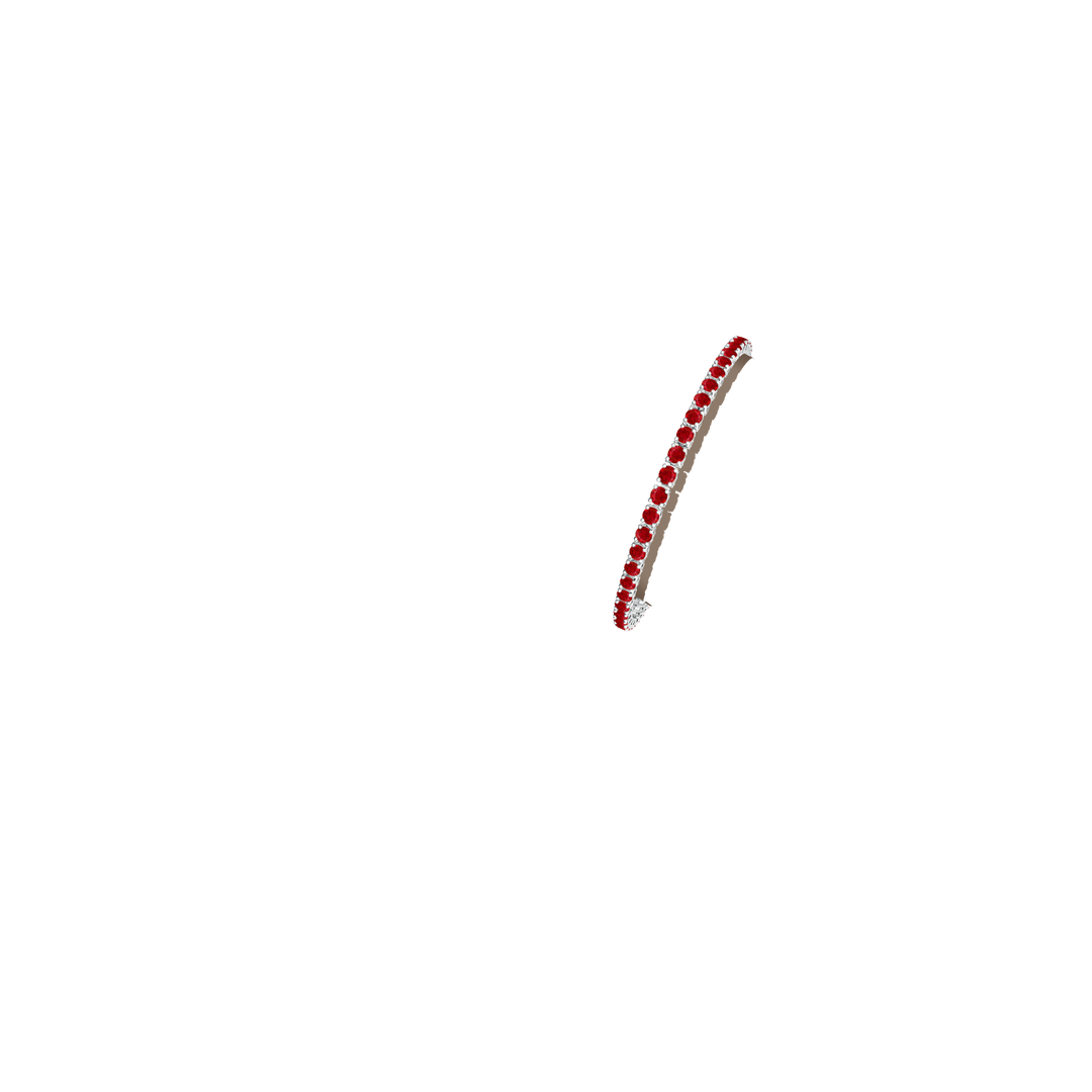 2.9mm AAA Ruby Eternity Tennis Bracelet in White Gold - body_arm