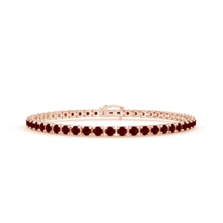 2.9mm AAAA Ruby Eternity Tennis Bracelet in 10K Rose Gold