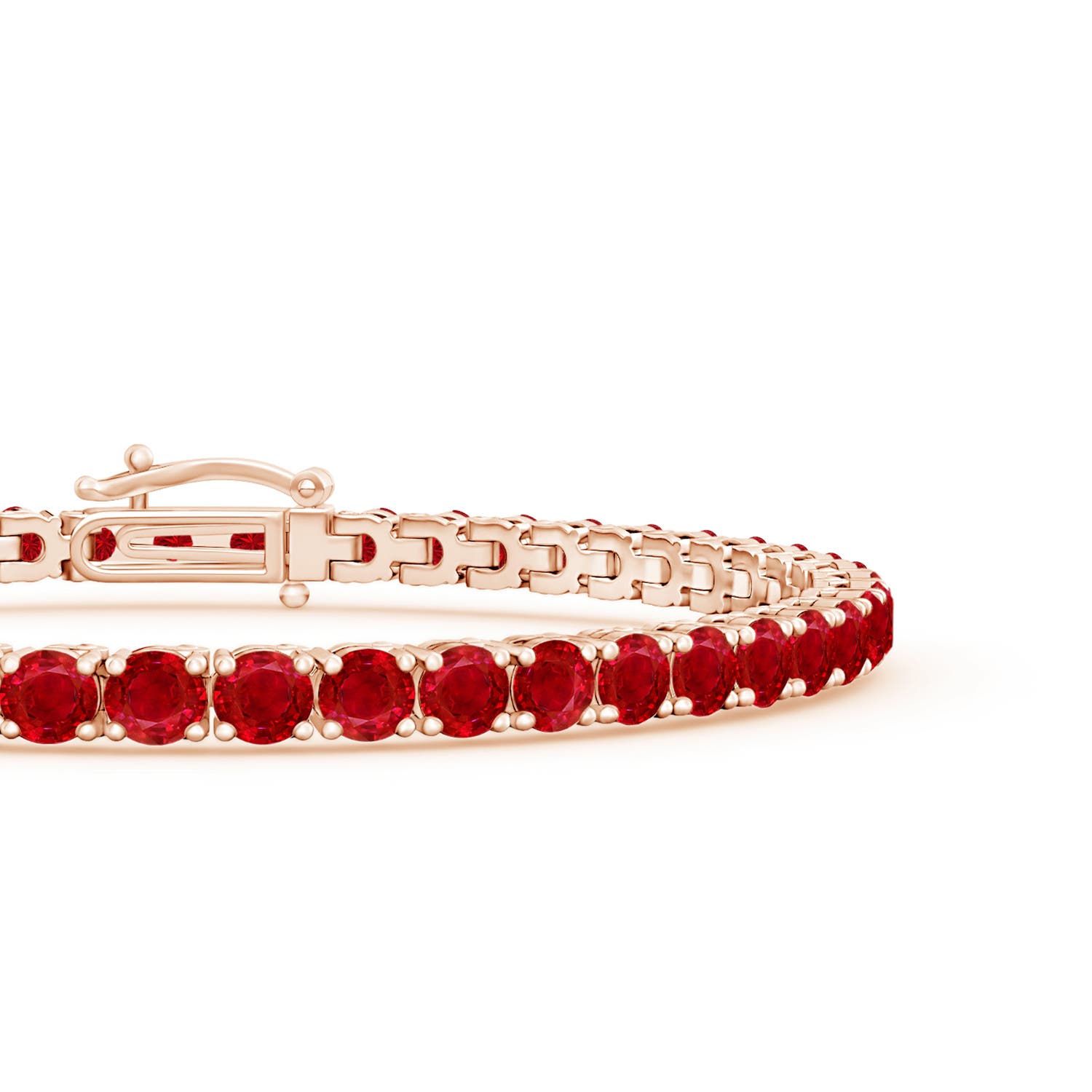 3.5mm AAA Ruby Eternity Tennis Bracelet in Rose Gold