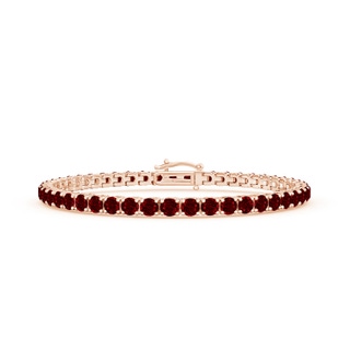 3.5mm AAAA Ruby Eternity Tennis Bracelet in 10K Rose Gold