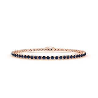 2.2mm A Blue Sapphire Eternity Tennis Bracelet in 9K Rose Gold