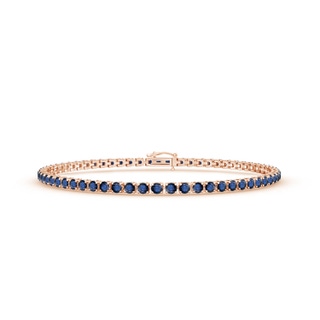 2.2mm AA Blue Sapphire Eternity Tennis Bracelet in 9K Rose Gold