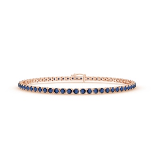 2.2mm AA Blue Sapphire Eternity Tennis Bracelet in Rose Gold