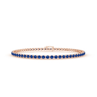 2.2mm AAA Blue Sapphire Eternity Tennis Bracelet in 9K Rose Gold