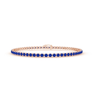 2.2mm AAAA Blue Sapphire Eternity Tennis Bracelet in 9K Rose Gold