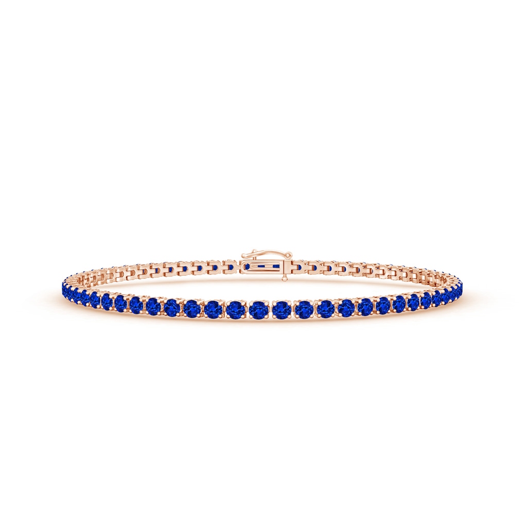 2.2mm AAAA Blue Sapphire Eternity Tennis Bracelet in Rose Gold