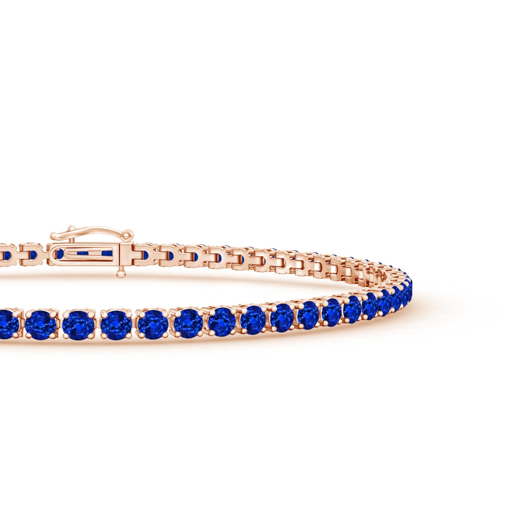 2.2mm AAAA Blue Sapphire Eternity Tennis Bracelet in Rose Gold Side 199