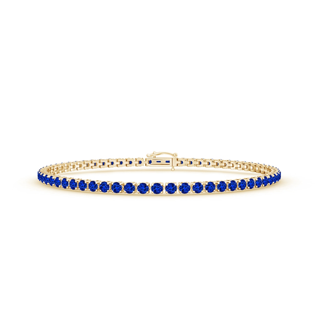 2.2mm AAAA Blue Sapphire Eternity Tennis Bracelet in Yellow Gold