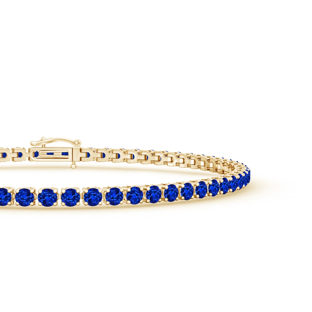 2.2mm AAAA Blue Sapphire Eternity Tennis Bracelet in Yellow Gold - side 199
