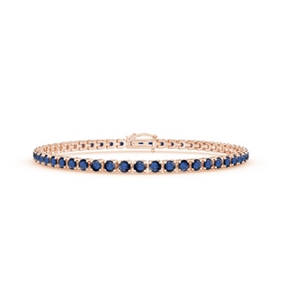 2.9mm AA Blue Sapphire Eternity Tennis Bracelet in Rose Gold