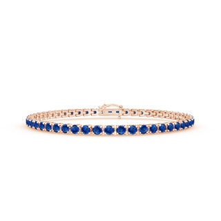 2.9mm AAA Blue Sapphire Eternity Tennis Bracelet in 10K Rose Gold